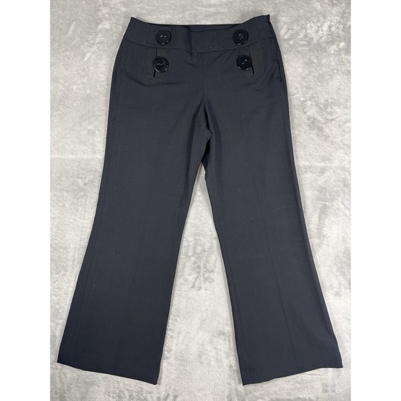 Sharagano Pants - Sailor Pants SHARAGANO Womens Size 4‎ Black Wide Leg Career Dressy/Casual